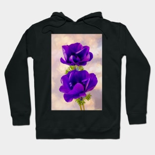 Textured Blue Anemone Hoodie